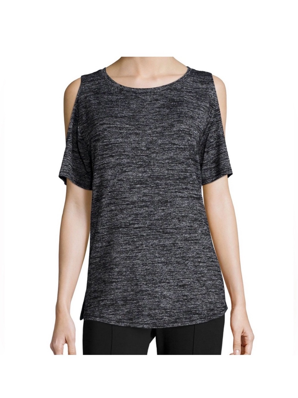 Rag & Bone ‘Show Off’ Cold-Shoulder Top in Black Heather